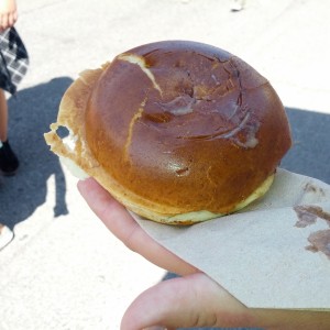 Sweet Escapes (on the midway) - Chocolate Hazelnut Ice cream Brioche $8 Eat it under the hot sun and the ooey goeyness will satisfy you! 