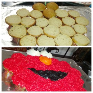 Elmo cupcake pull apart cake