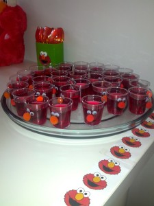 Elmo party food, elmo platters