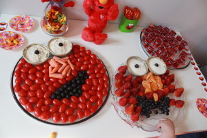Elmo party food, elmo platters