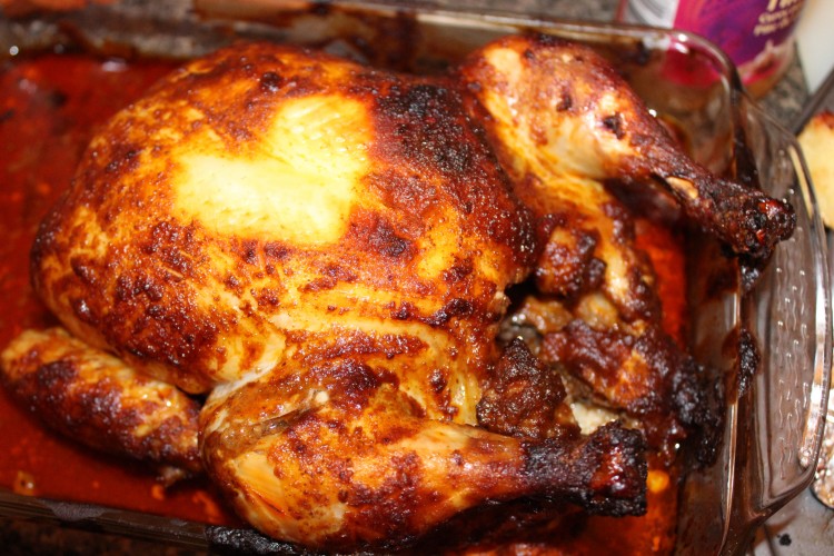 Roast chicken, Pataks chicken, chicken heart