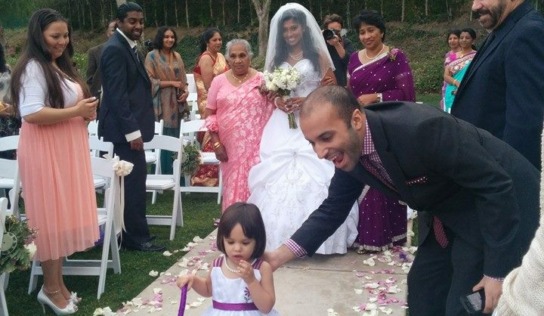 Toddler as a flower girl