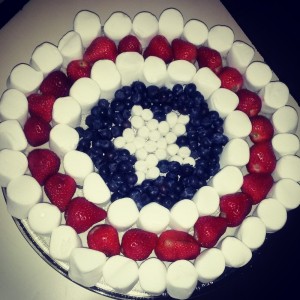 superhero food, edible shield, captain american food