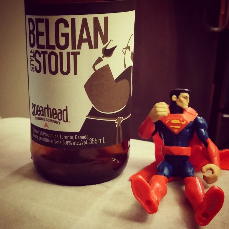 Spearhead beer, belgian style stout, globetrotter series, ontario craft beer, snack and beer