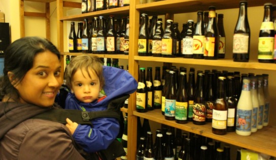 Drinking Beer in Brussels with kids