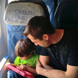 flying air transat with kids