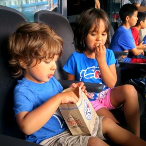 blue jays game with kids