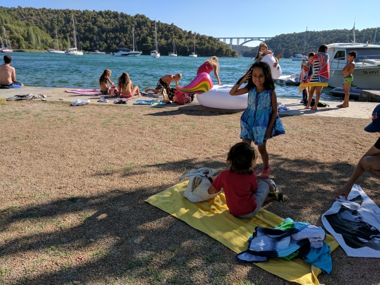 Skradin with kids