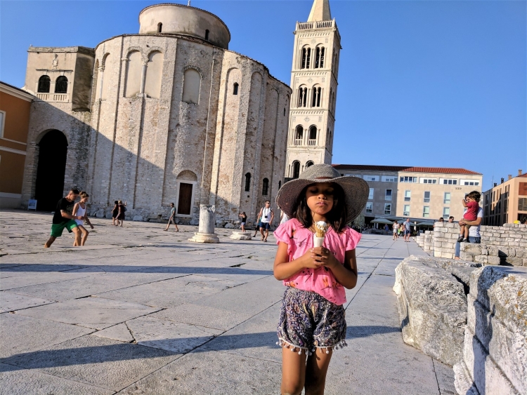 zadar old town with kids