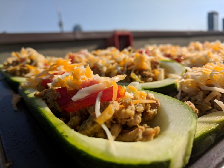 moroccan turkey zucchini boats