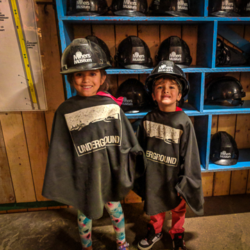 kids at Glace Bay Miners Museum with Kids