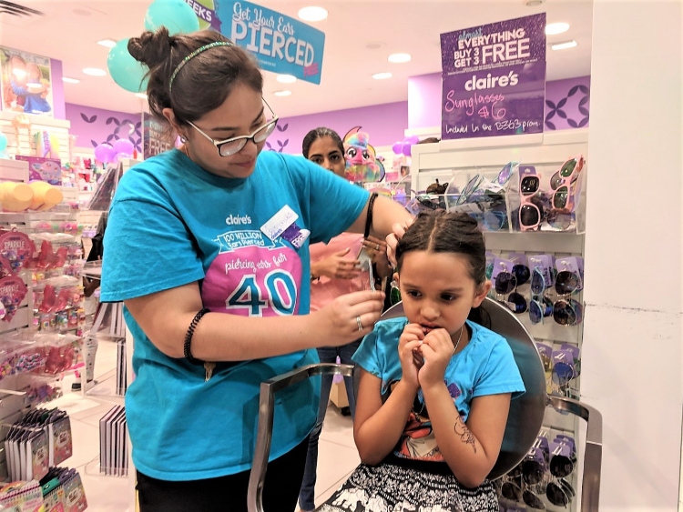 piercing daughter's ears Claires review