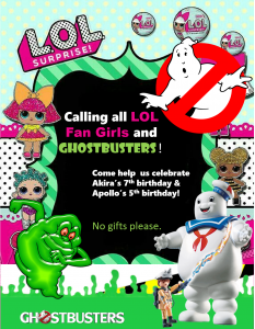 Ghostbusters party invite