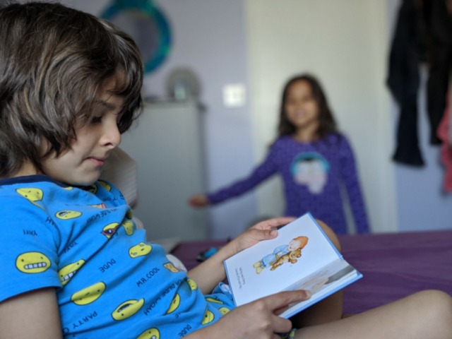 reading at home with kids