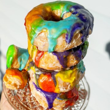 Easy Rainbow Donuts