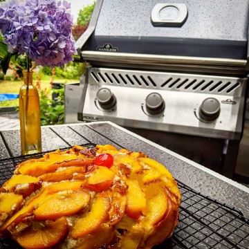 Dairy Free Grilled Upside Down Peach Cake