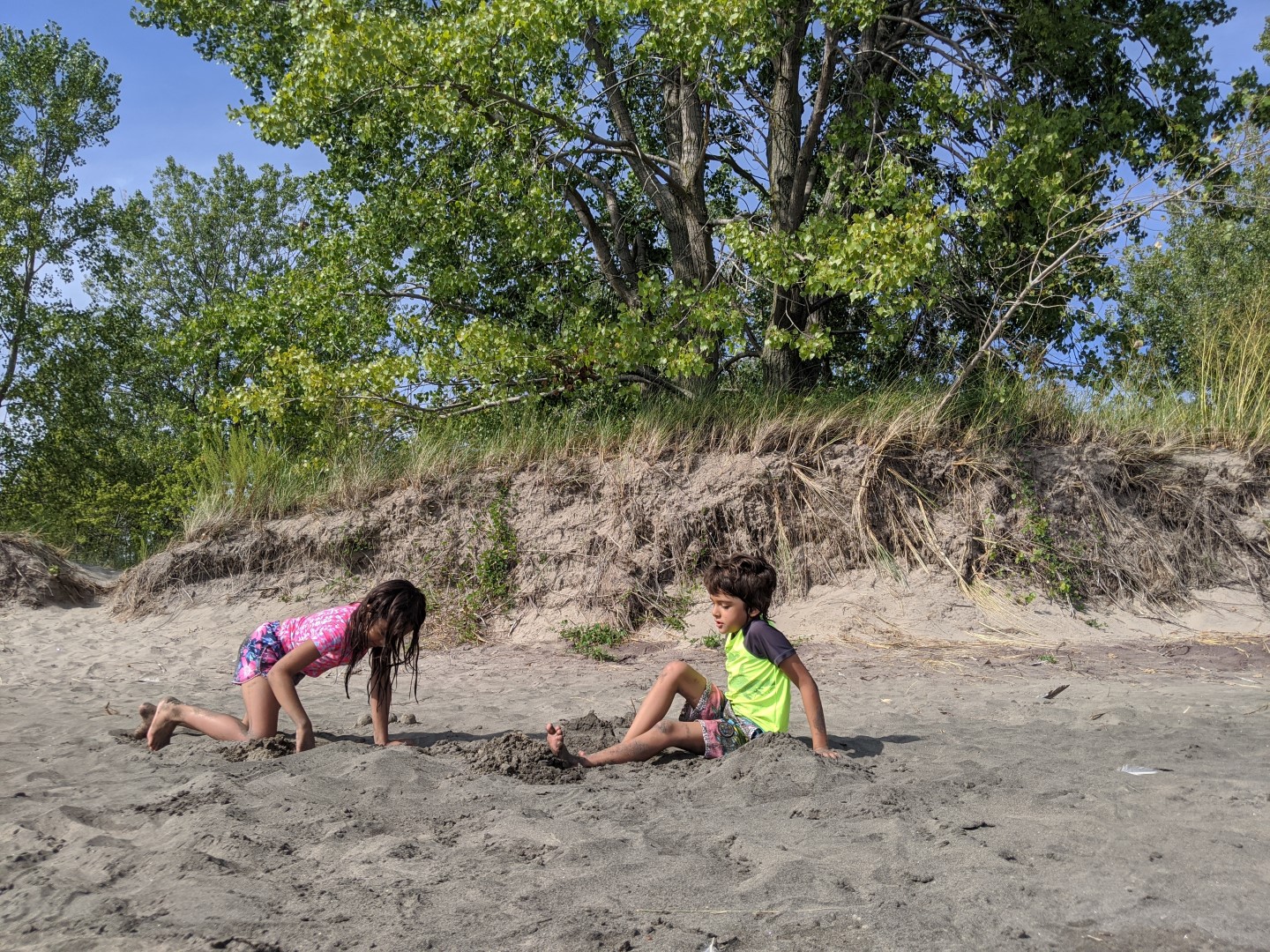 kids at beach in Ontario 