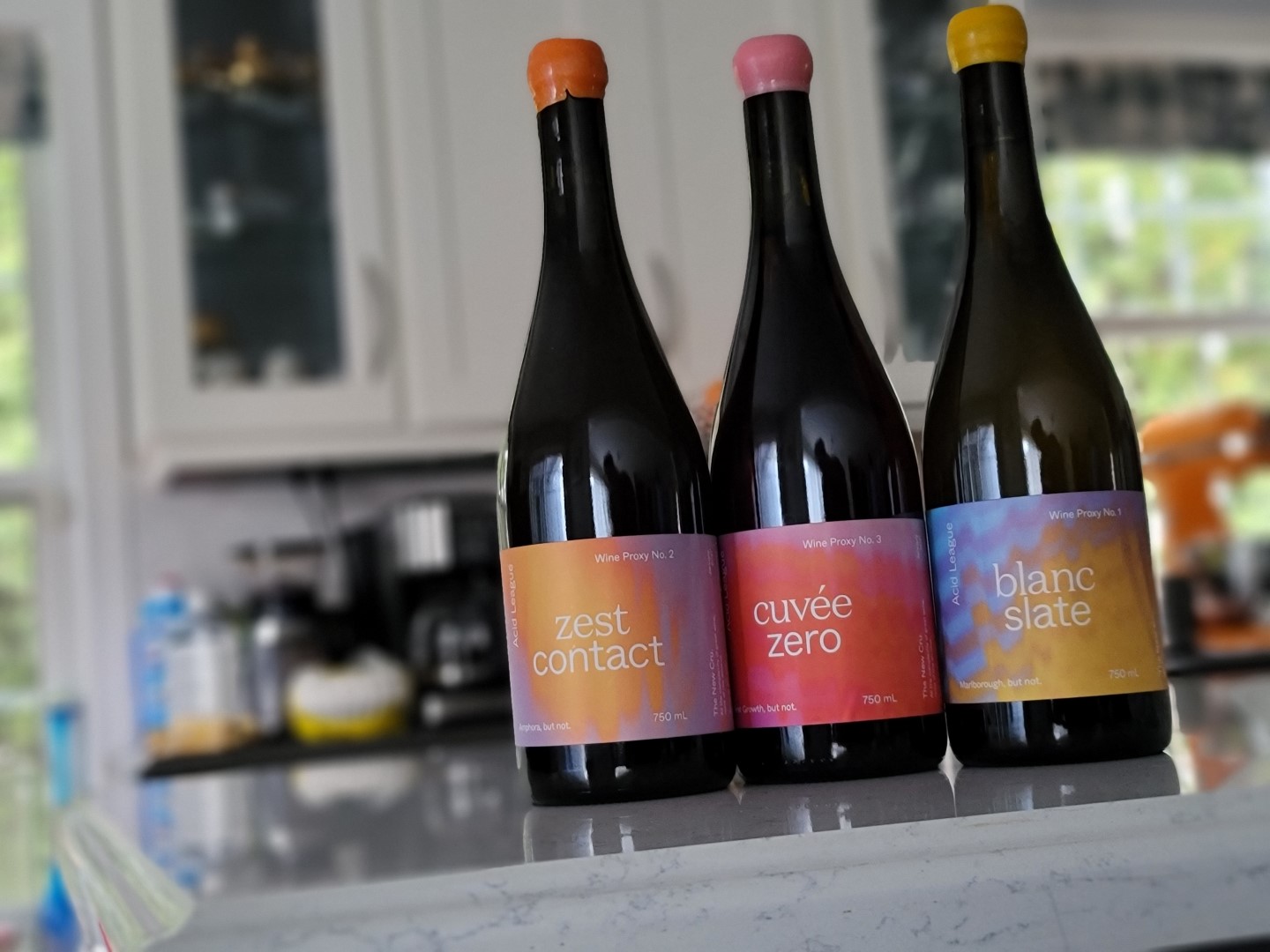 Acid League Wine Proxies bottles of non alcoholic wine