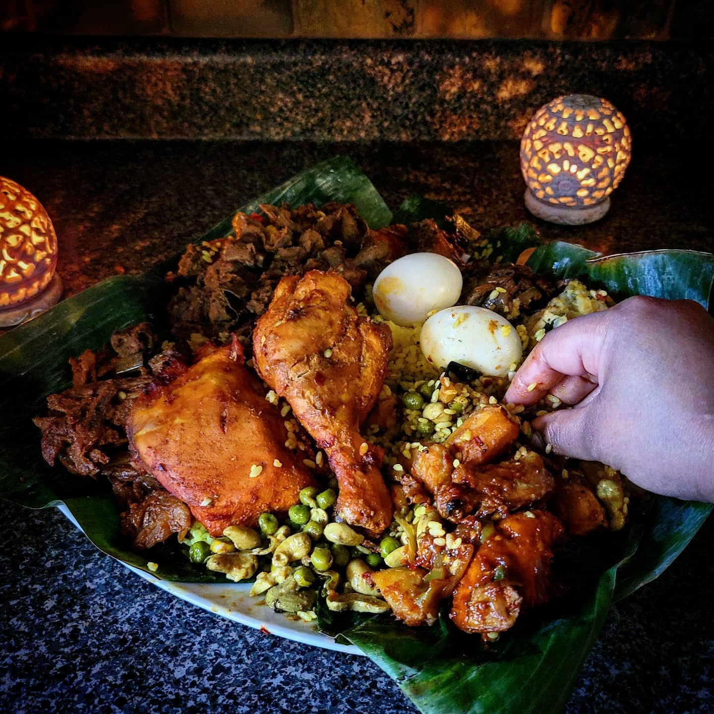Eating Sri Lankan Rice and Curry with Hands