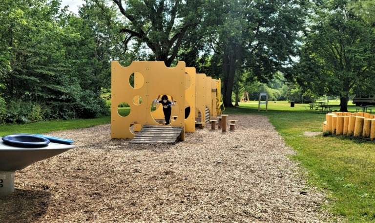 Boy running at Oxford County Cheese Museum