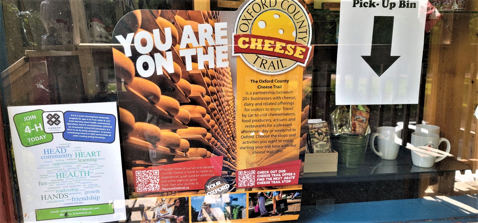 Oxford County cheese trail sign