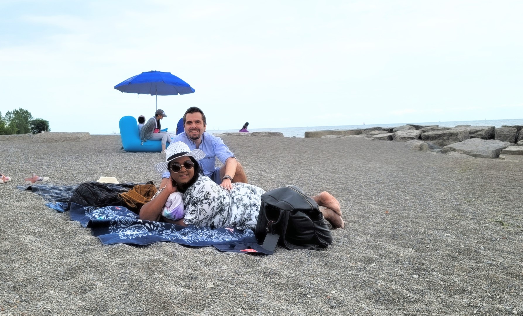 Couple on KEW beach in Toronto