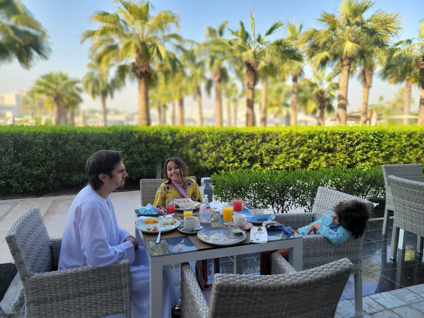 family dining at Fairmont Bab al Bahr hotel