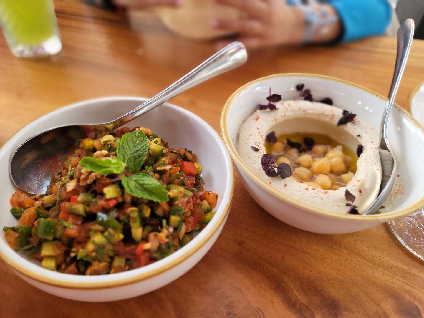 bowls of Hummus and Antep Ezme
