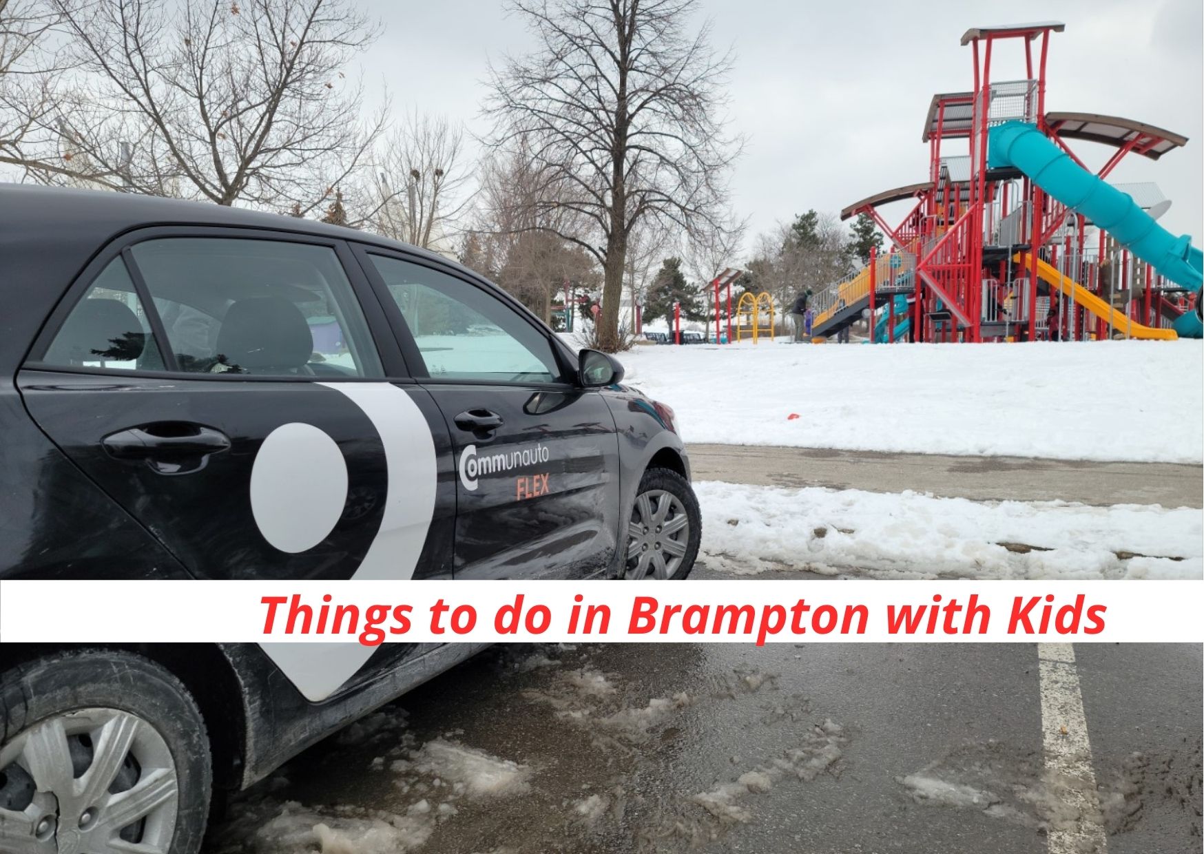communauto car parked near playground in Brampton