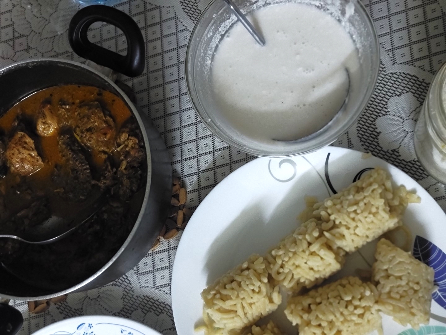 Sri Lankan Manipittu, chicken curry and coconut milk