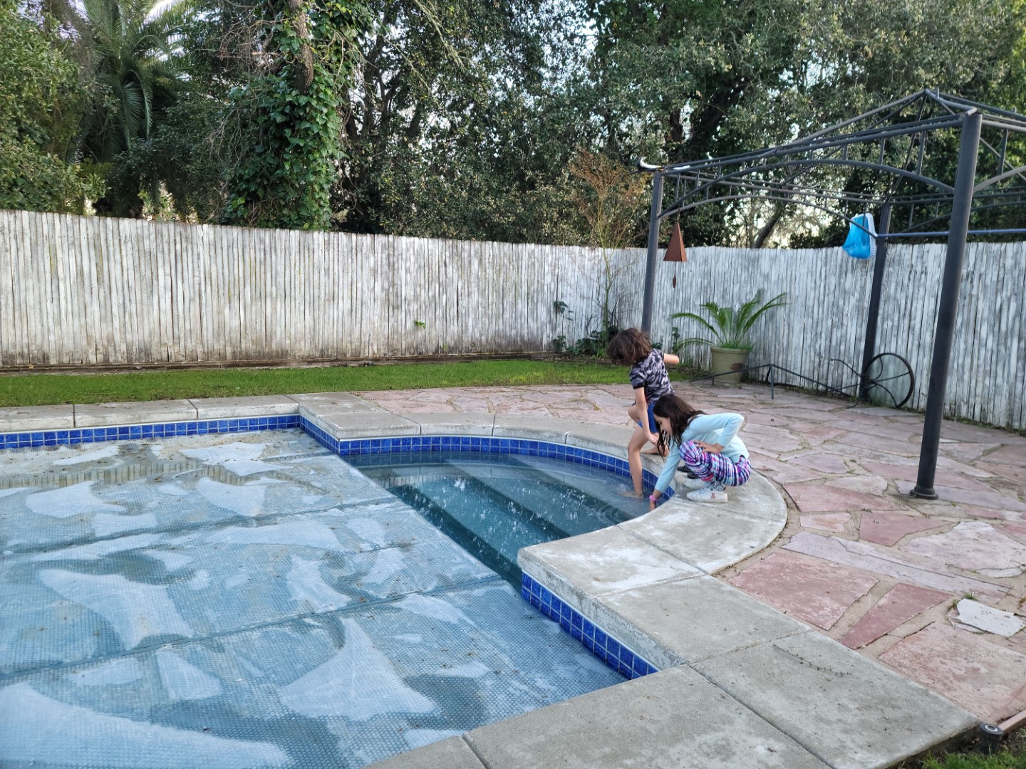 kids playing in pool 