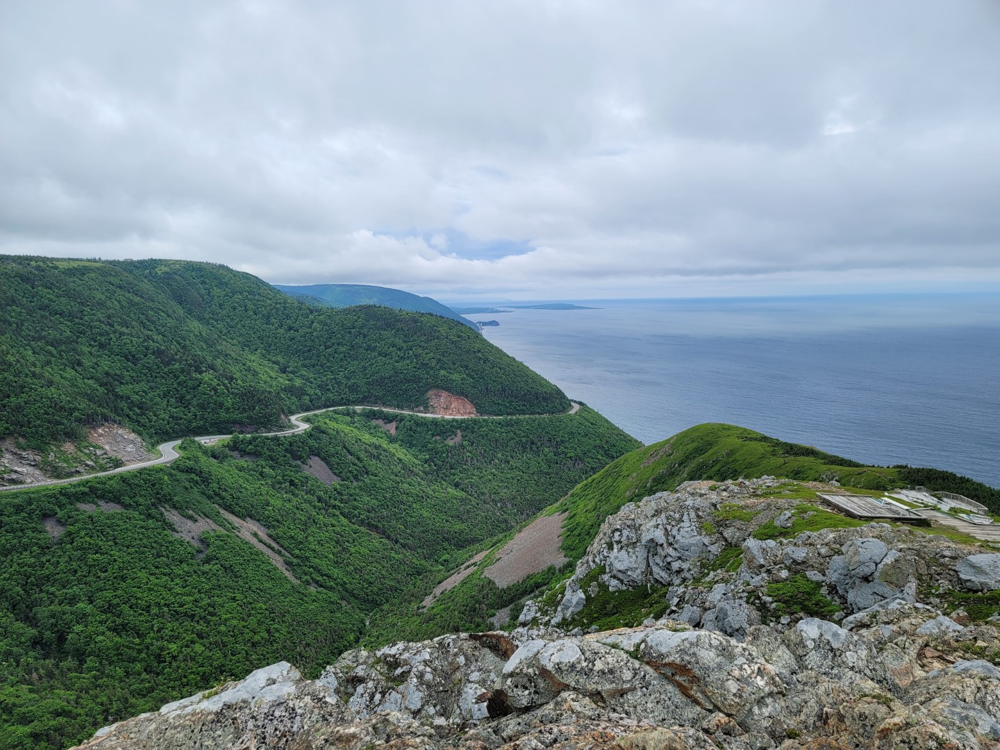 Green hills viewed from the top of the Skyline trail