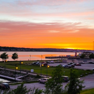 sunset in Nova Scotia with cars