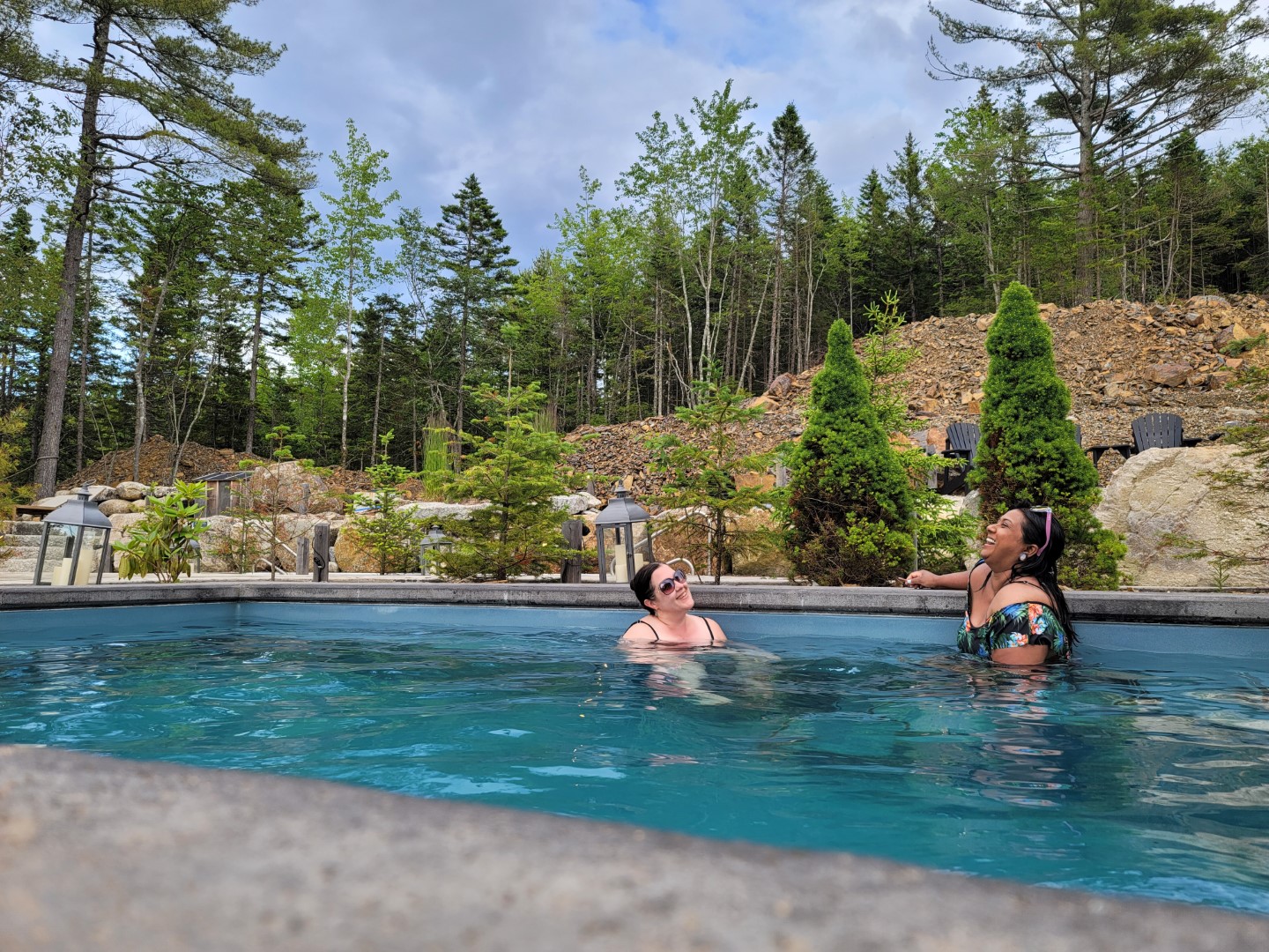 girls laughing at Chester Spa Nova scotia