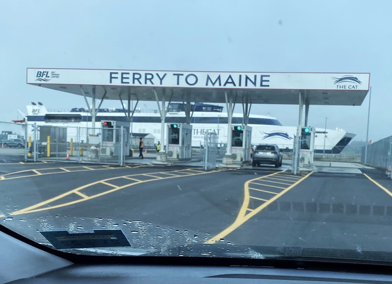 sign for Ferry to Maine