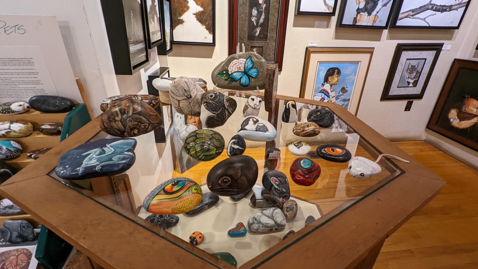 Whetung Centre stones on a table