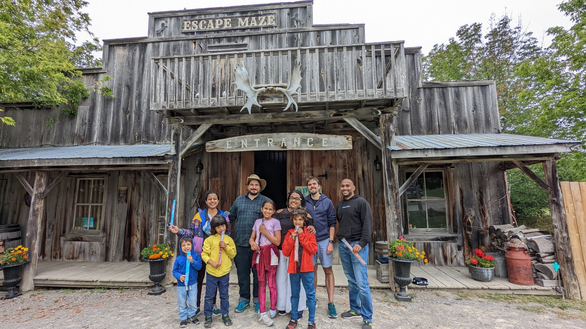 group in front of Escape Maze Peterborough