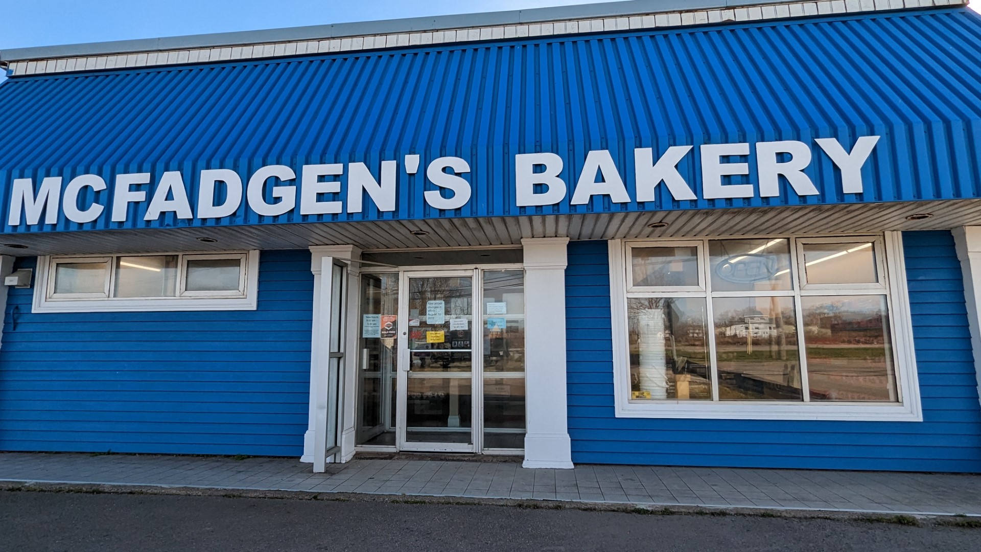 MCFadgen's bakery outside all blue