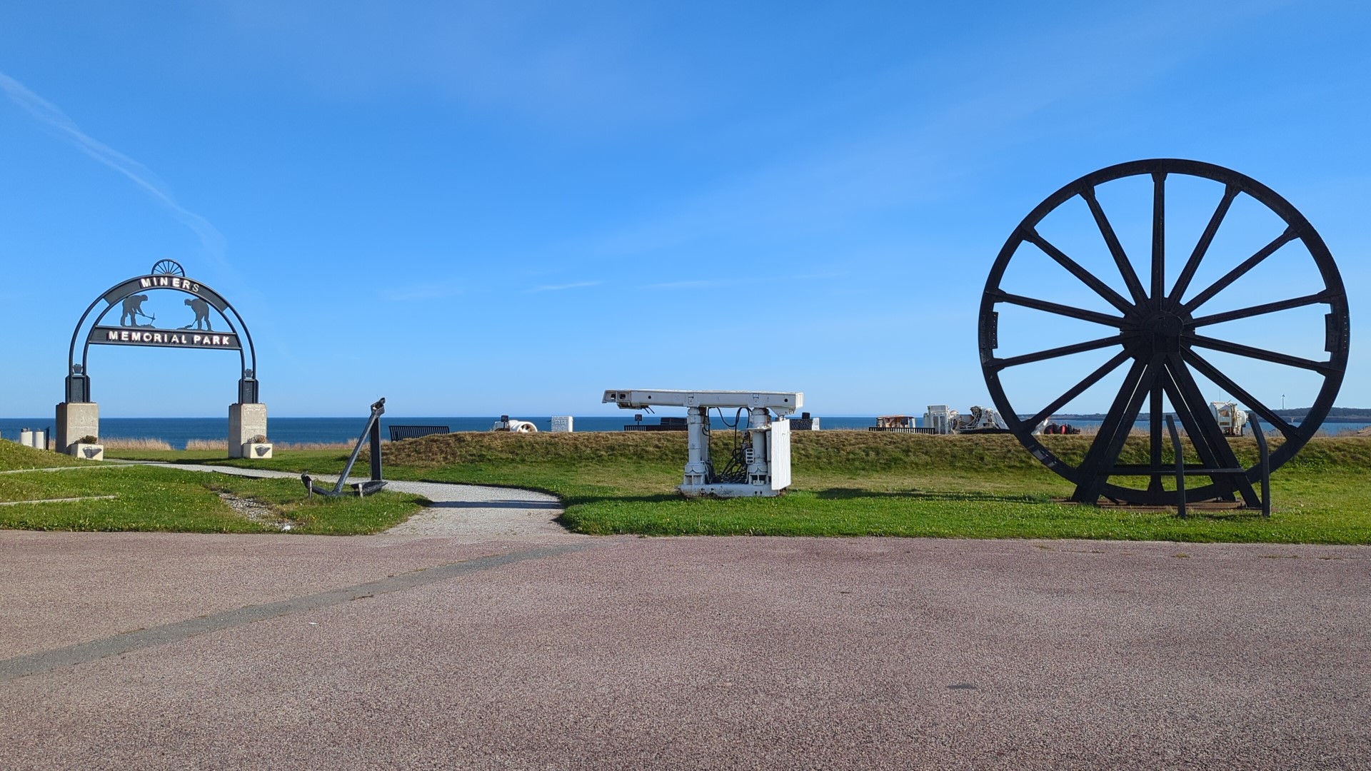 Miner's museum grounds with blue sky