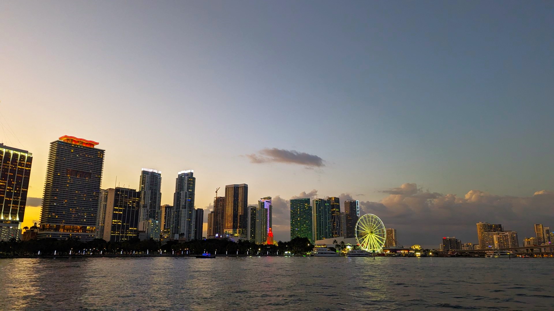 Miami skyline at sunset