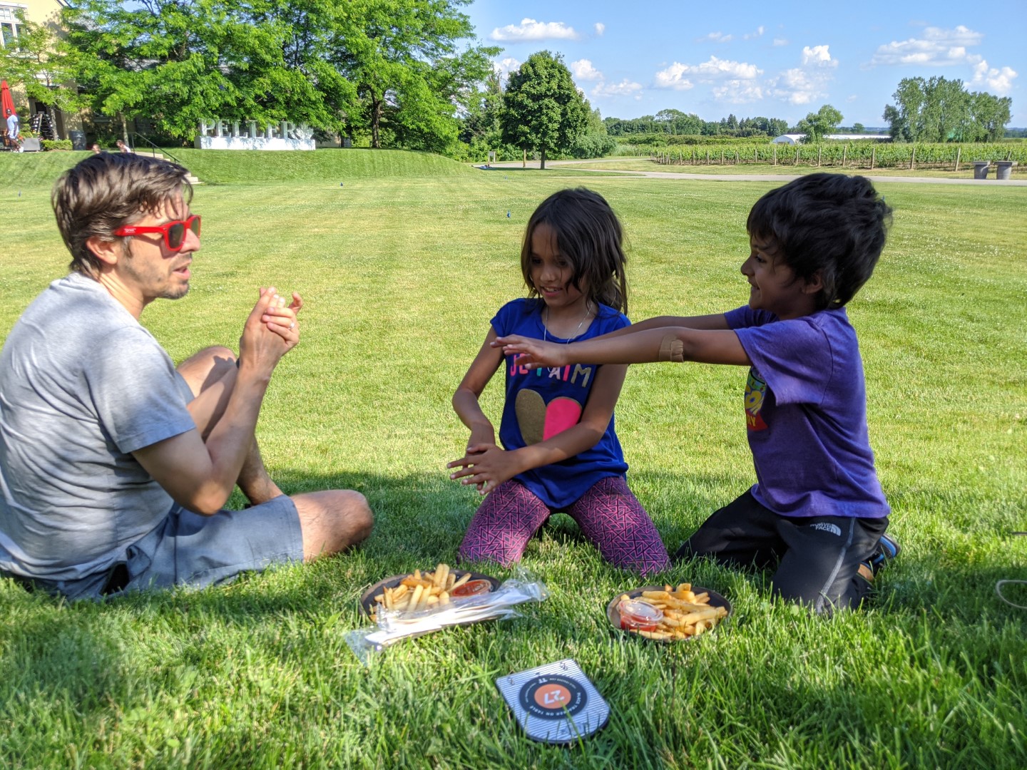 kids and dad at Peller Winery Niagara on the Lake