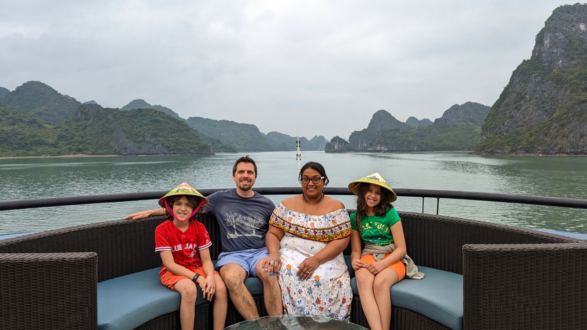 family on a vietnam cruise