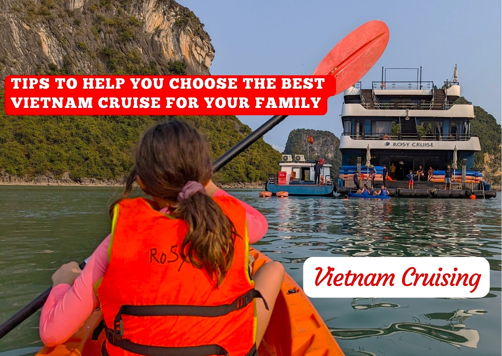 Child kayaking to Vietnam cruise