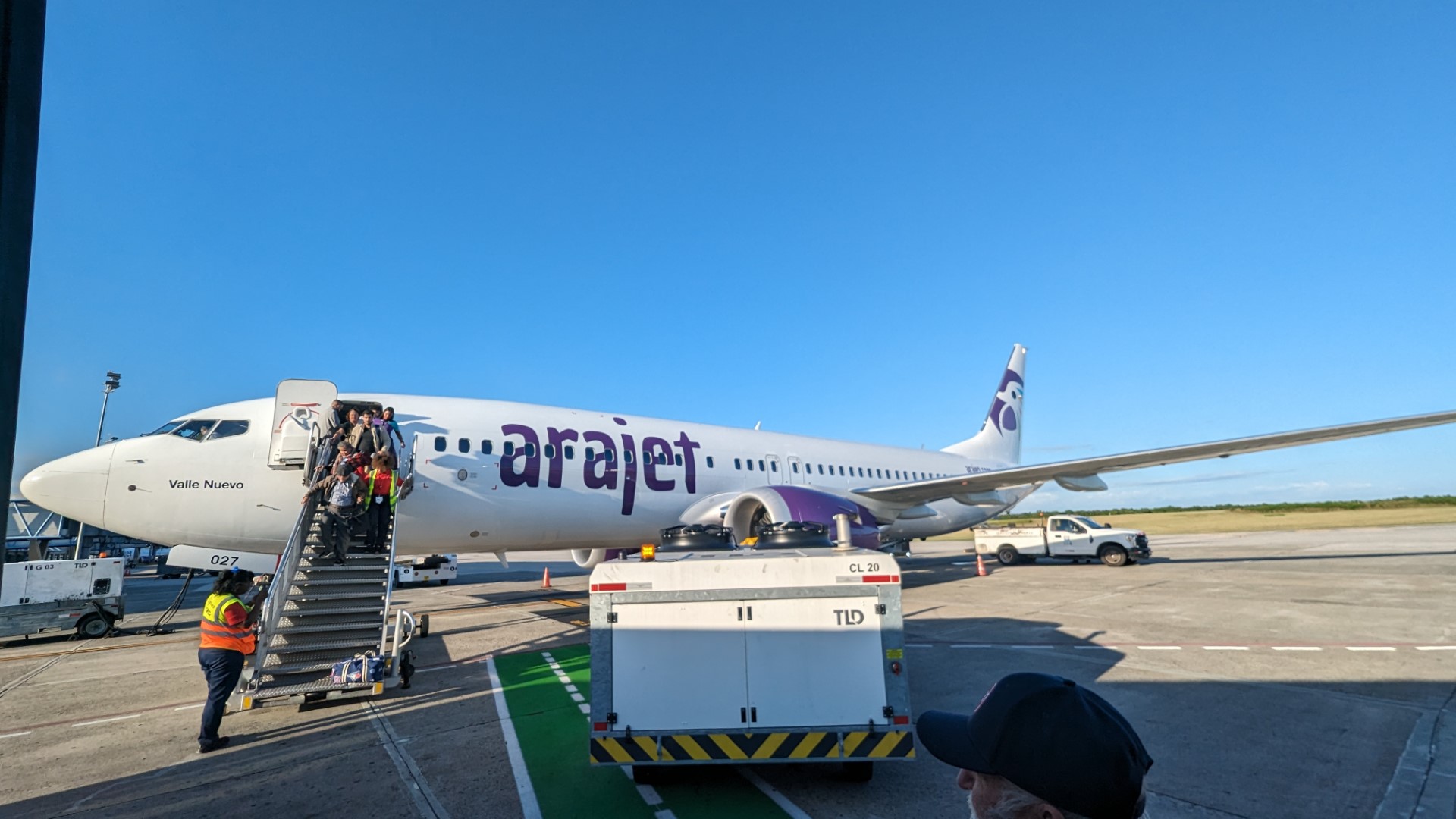 Arajet Flight on the tarmac in Santo Domingo