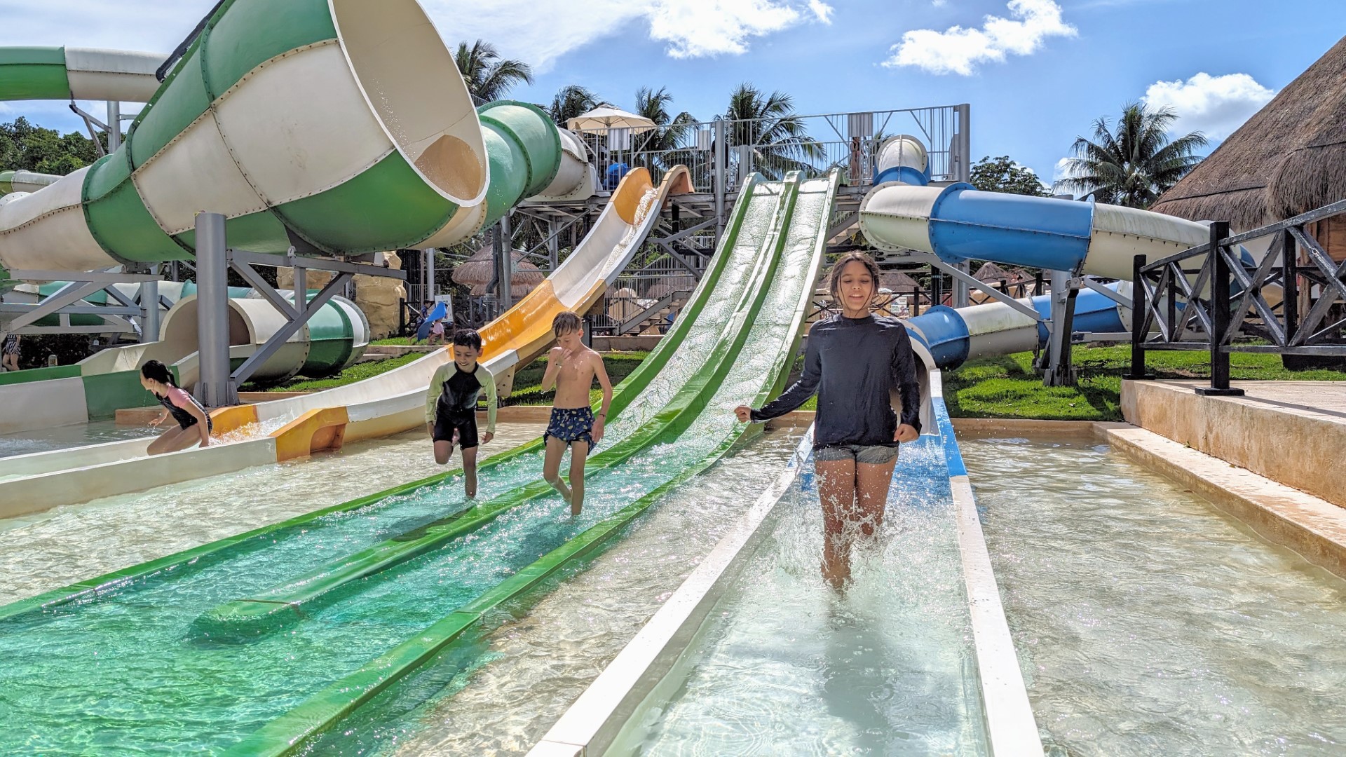 kids having fun at all inclusive waterpark