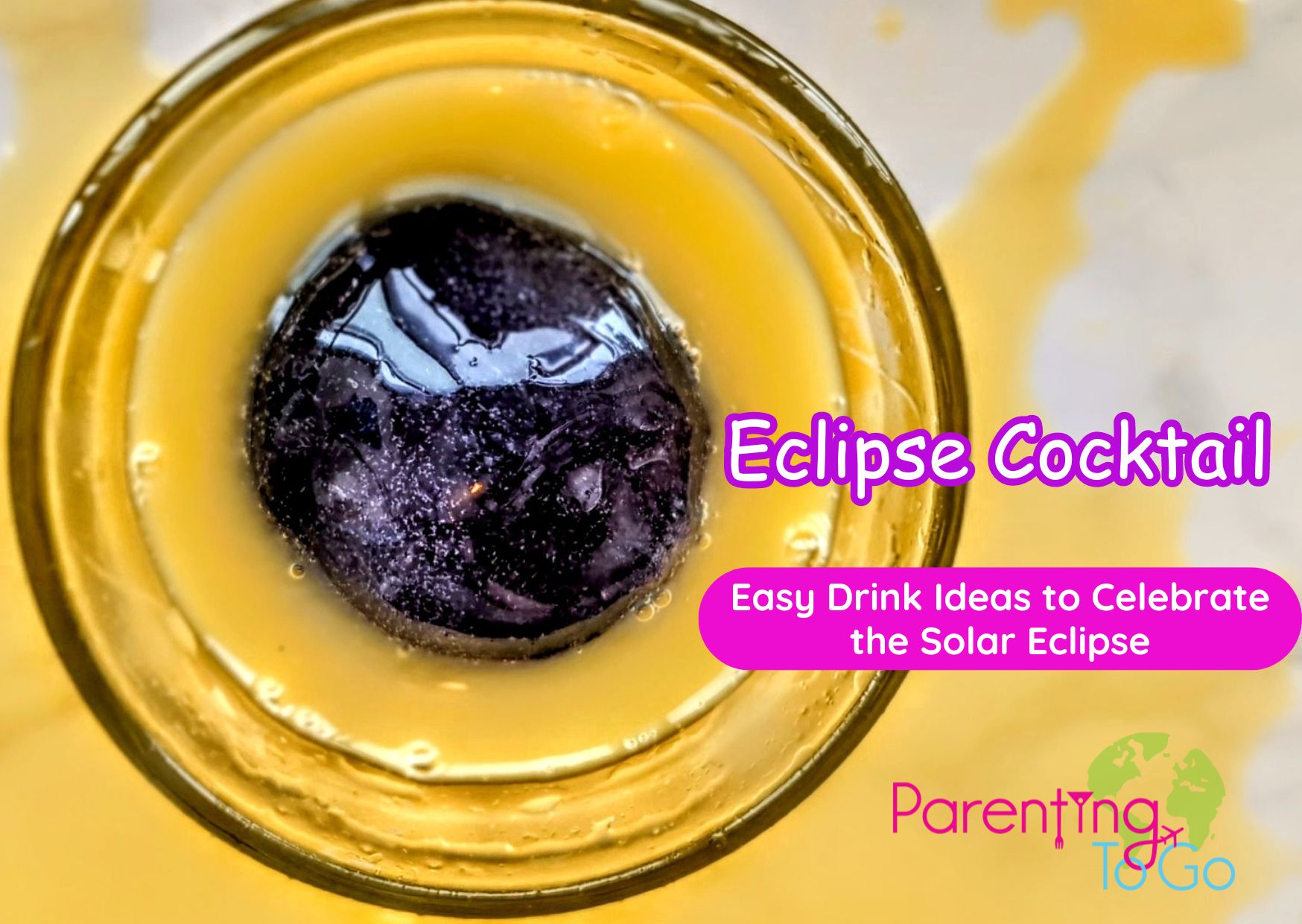 Eclipse Cocktail with orange juice and dark ice