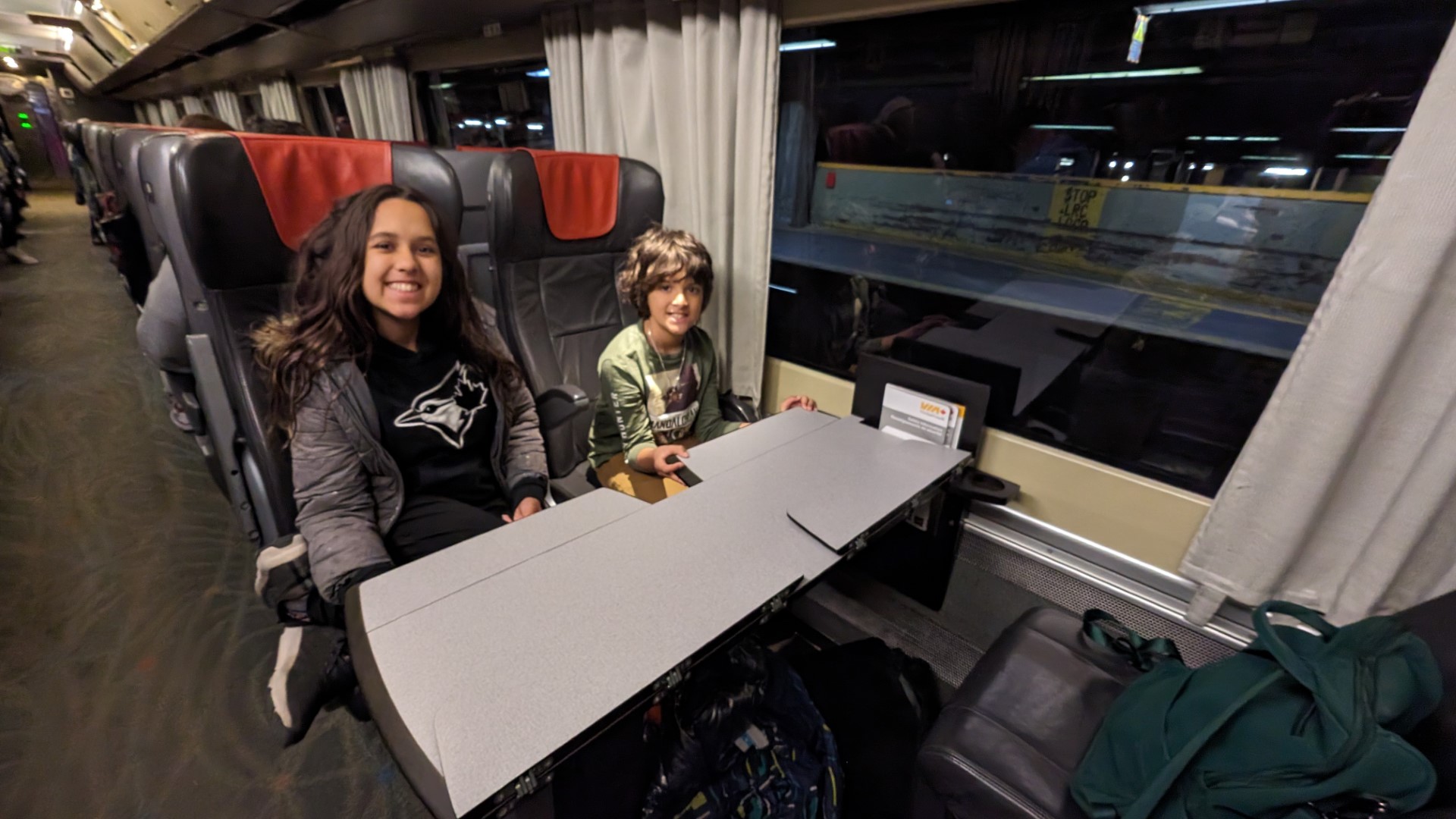 kids on board via rail train