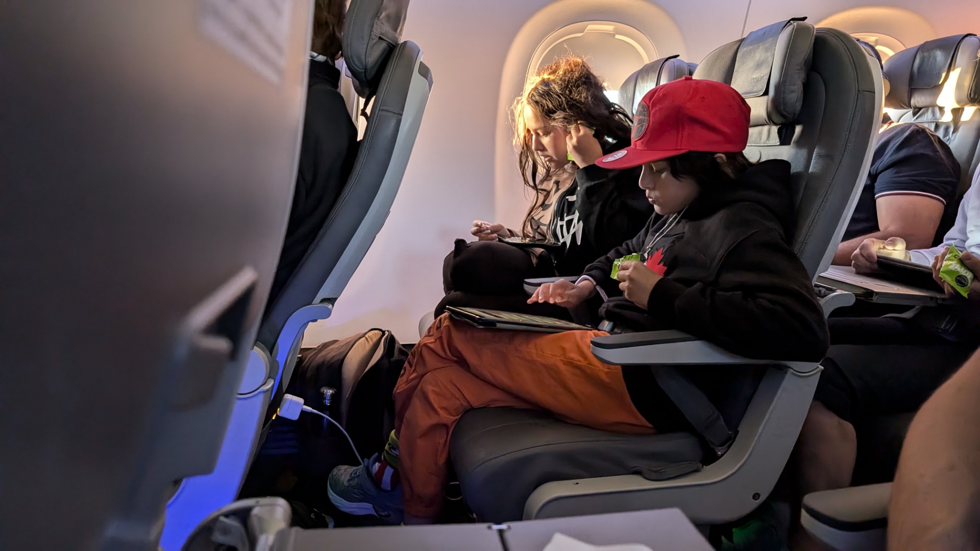 Children onboard Porter flight