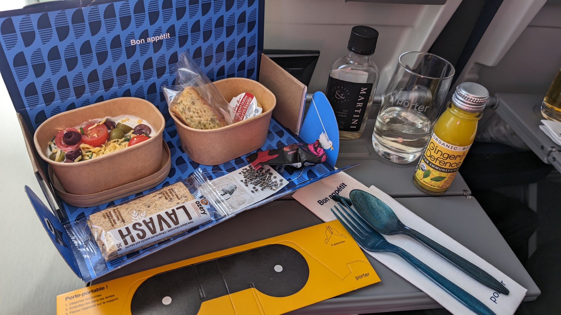 food on board Porter Airlines