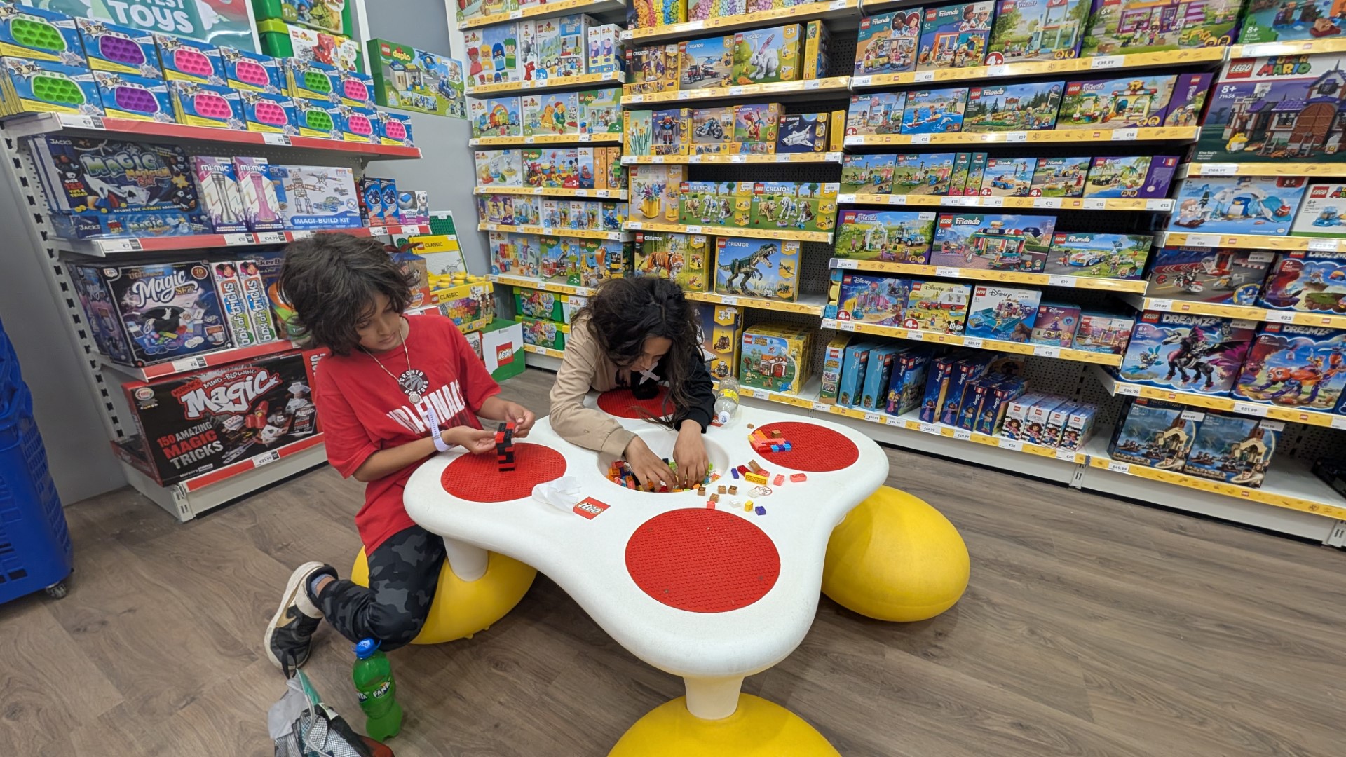 Kids playing with LEGO